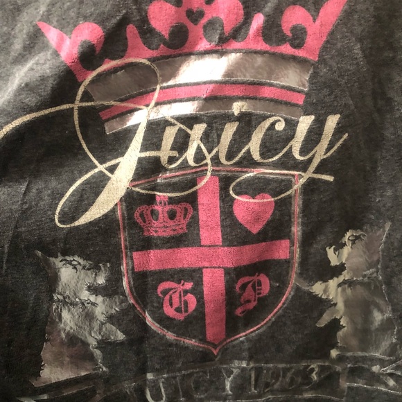 Juicy Couture Zip Up Velour Gray Pink XL - Picture 2 of 4
